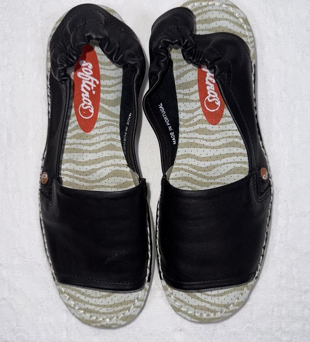 Softinos FLY London Black Soft Leather Slip-on Sandal Comfortable Style EU 36